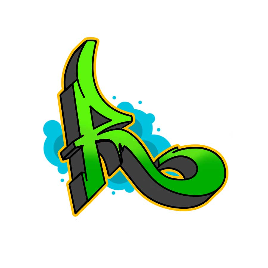 How to draw graffiti letter R tutorial - sixth step graphic