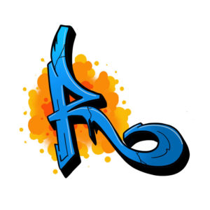 Mit Procreate ersteller R Graffiti-Buchstabe