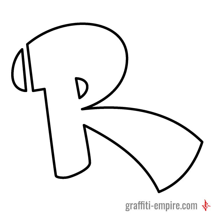Simple-Style R Graffiti-Buchstabe
