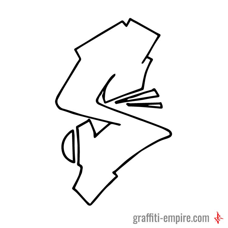 Semi-Wildstyle S Graffiti Letter