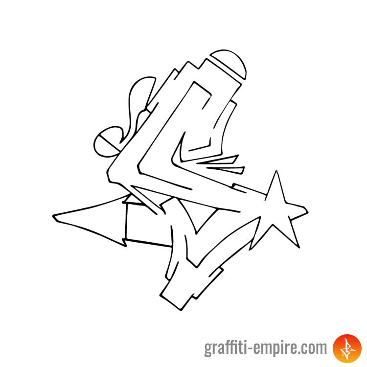 Wildstyle S Graffiti Letter outlines