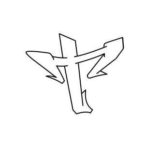 Graffiti Buchstabe T Zeichen-Anleitung Schritt 3 Grafik