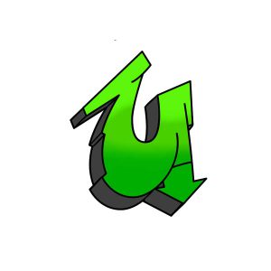 Graffiti Buchstabe U Zeichen-Anleitung Schritt 5 Grafik