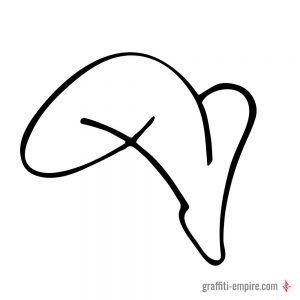 Bubble-Style V Graffiti-Buchstabe