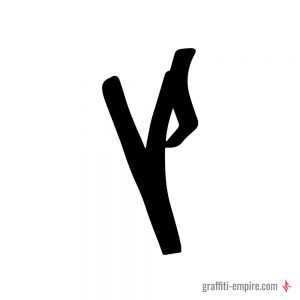 Simpler V Graffiti-Tag-Buchstabe