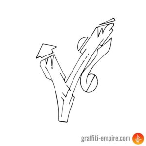 Wildstyle T Graffiti-Buchstaben Outlines