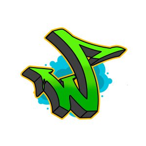 Graffiti Buchstabe W Zeichen-Anleitung Schritt 6 Grafik