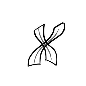 How to draw graffiti letter X tutorial step 2 graphic