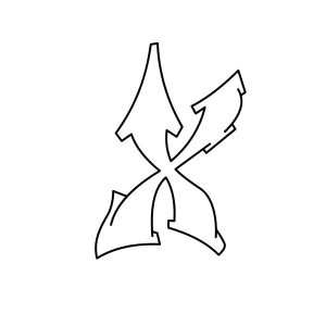 How to draw graffiti letter X tutorial step 3 graphic