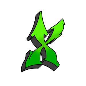 How to draw graffiti letter X tutorial step 5 graphic