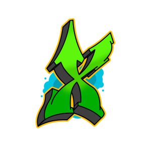 How to draw graffiti letter X tutorial step 6 graphic