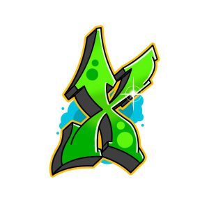 How to draw graffiti letter X tutorial step 7 graphic