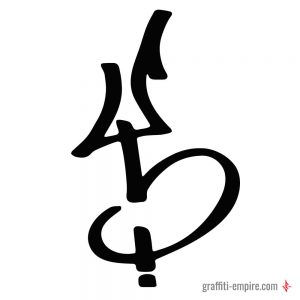 Y Graffiti-Tag-Buchstabe mit großem Kreis