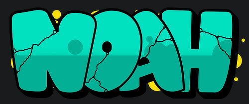 Noah Name Logo Graffiti Text Graphic