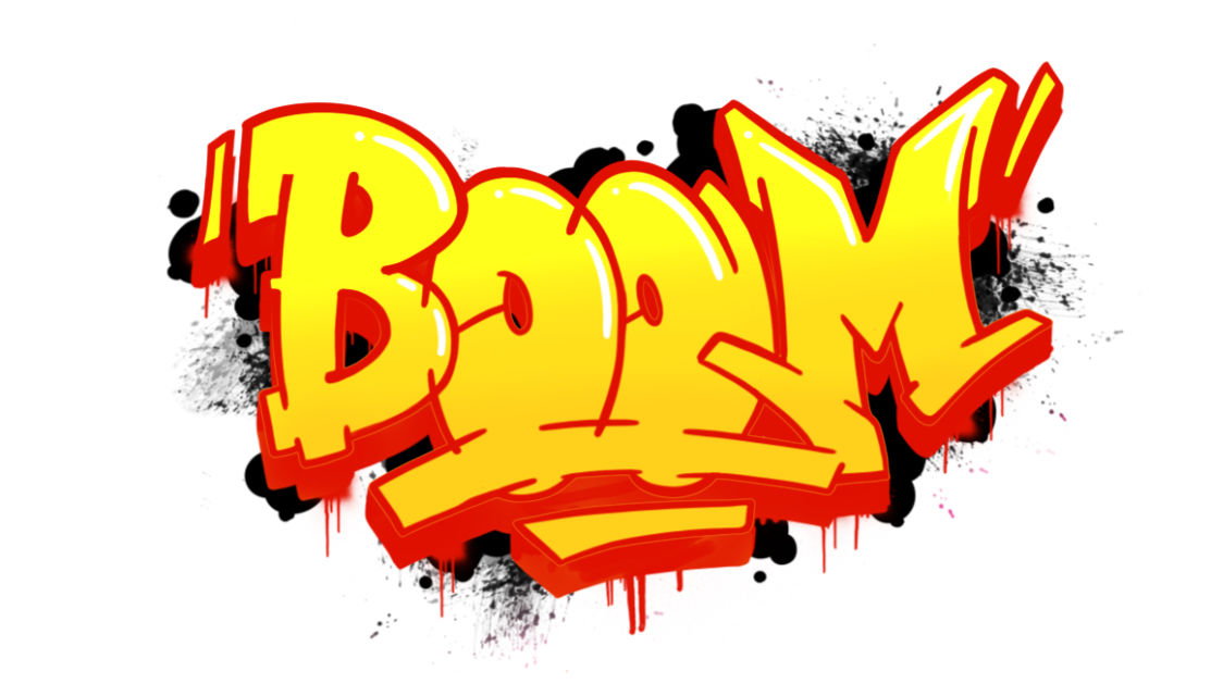 Boom Graffiti sketch drawing process - step 14