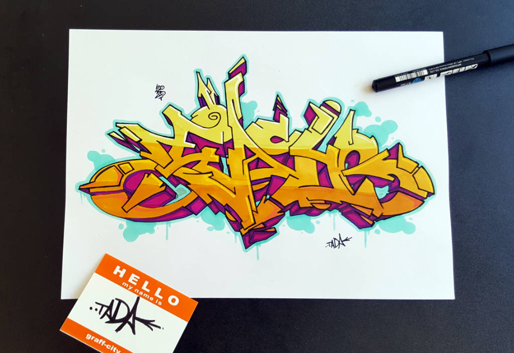 Wildstyle easy graffiti sketch picture