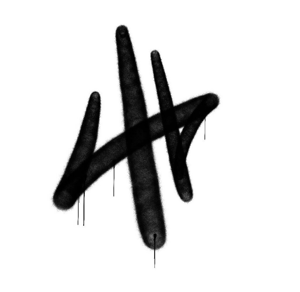 H Graffiti Tag Letter