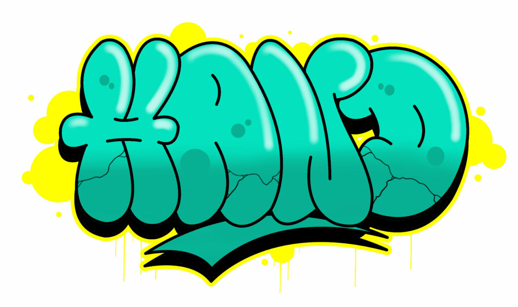 Hand digital graffiti graphic