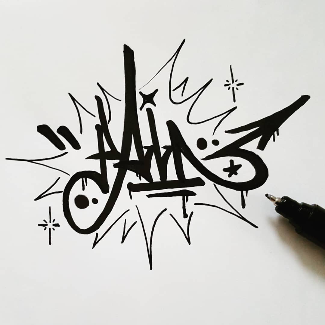 "Pain" Handstyle-Zeichnung