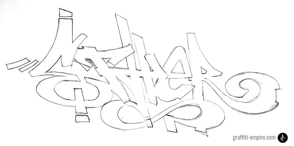 how to draw graffiti names step by step on paper