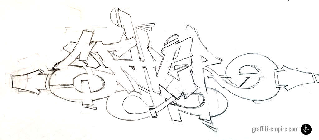 Graffiti Tutorial - improved graffiti sketch pencil drawing