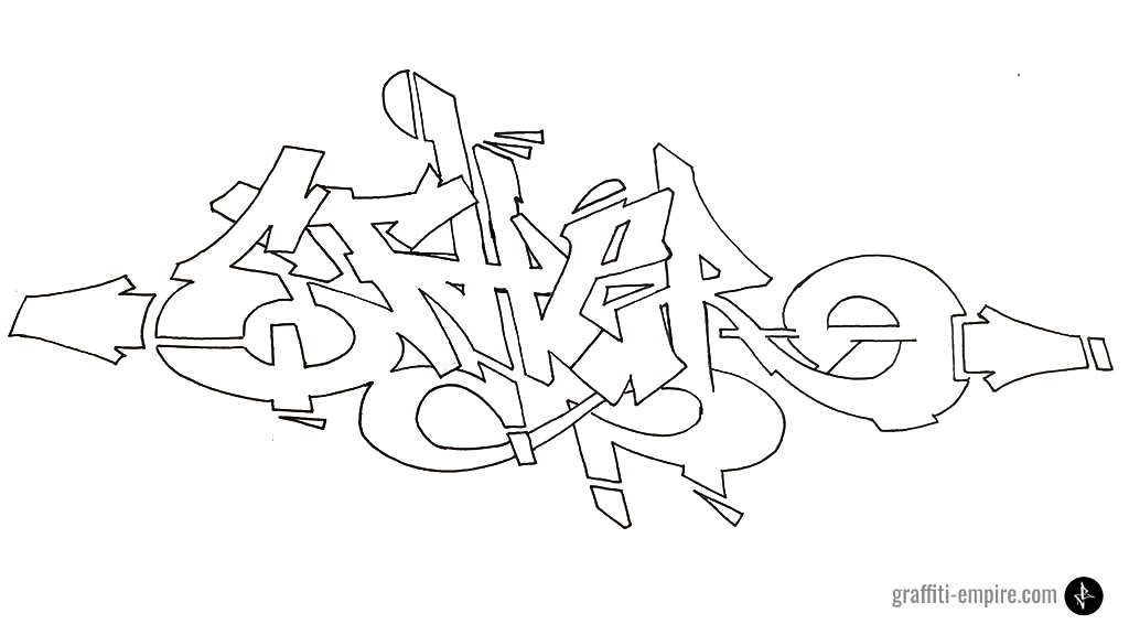 Redrawn Graffiti Sketch with copic marker