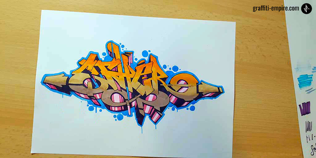 how to draw graffiti names step by step on paper