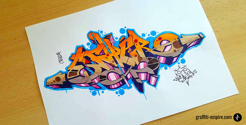 how to draw graffiti names step by step on paper