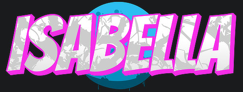 Isabella Name Logo Graffiti Text Graphic