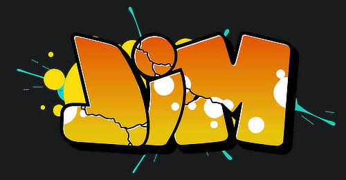 Jim Name Logo Graffiti Text Grafik