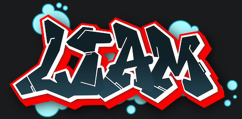 Liam Namen-Logo Graffiti Text Grafik