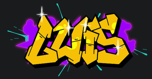 Luis Name Logo Graffiti Text Graphic