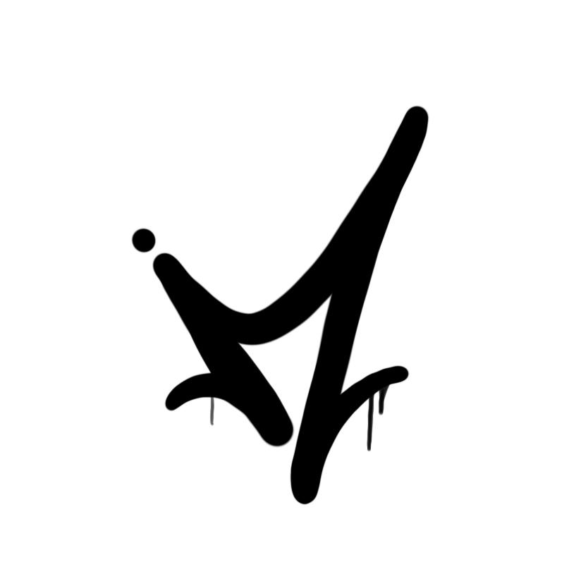 M Graffiti Tag Letter with dynamic lines graphic