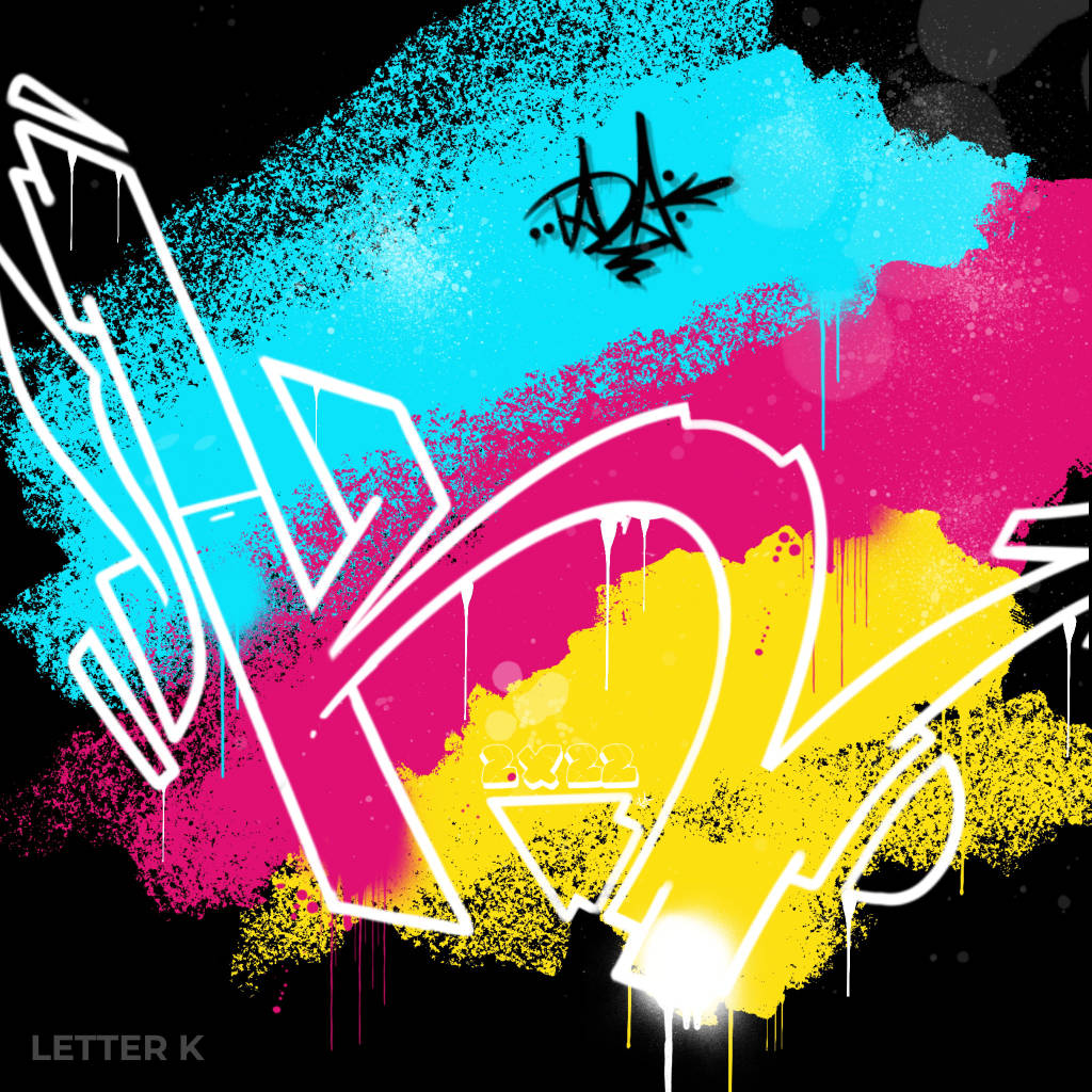 Streetart-Style Graffiti-Buchstabe K NFT Grafik