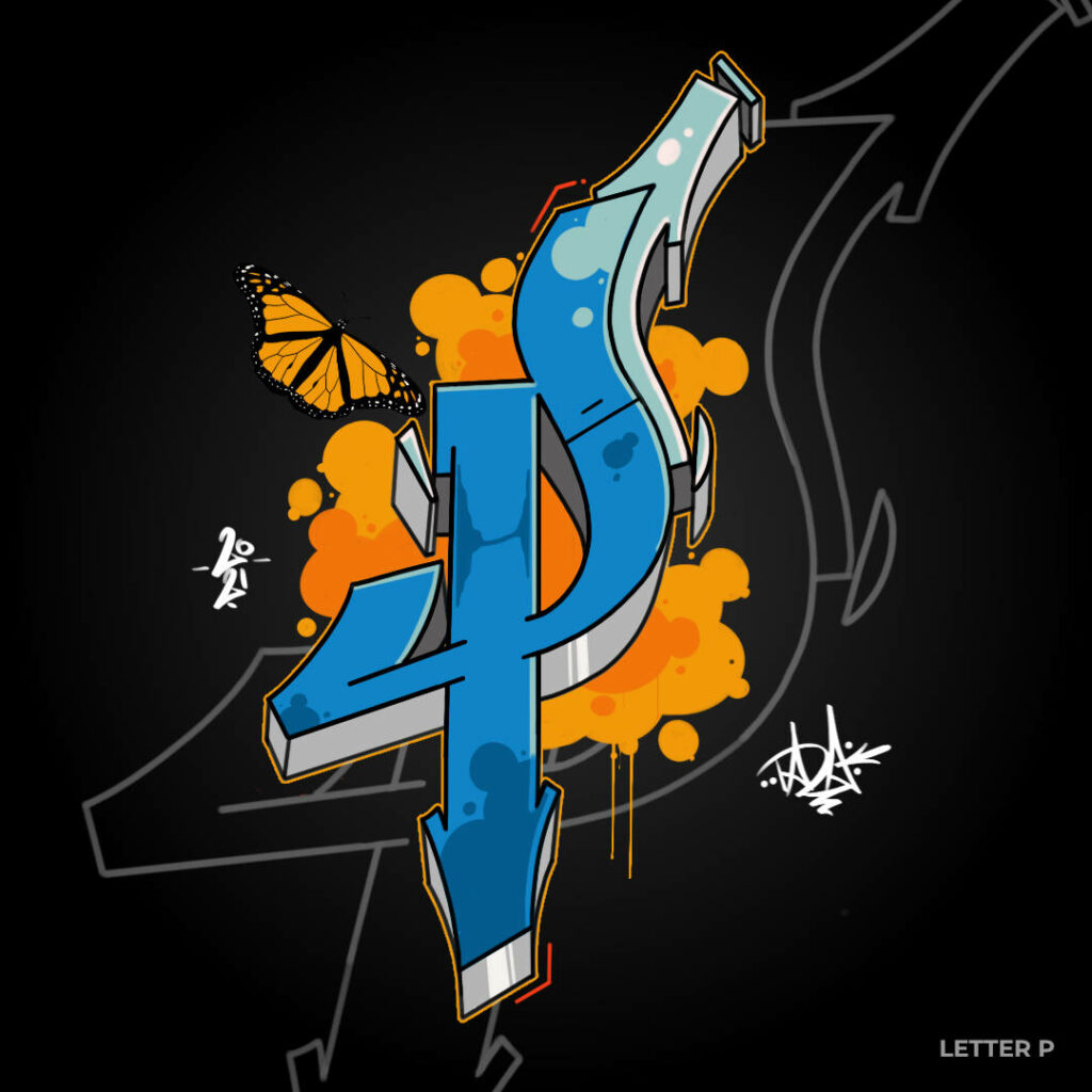 Graffiti letter P NFT graphic