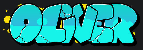 Oliver Name Logo Graffiti Text Graphic