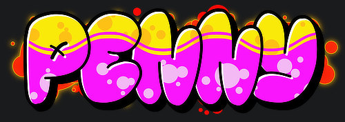Penny Name Logo Graffiti Text Graphic
