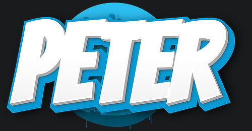 Peter Name Logo Graffiti Text Graphic