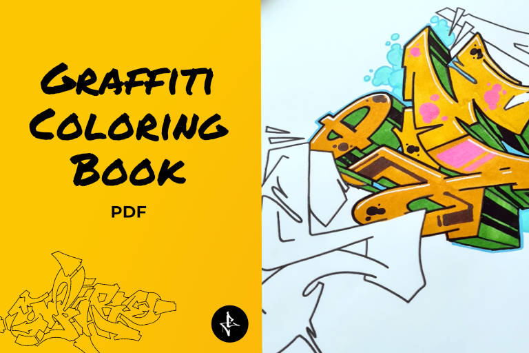 Graffiti Coloring Book Cover graphic