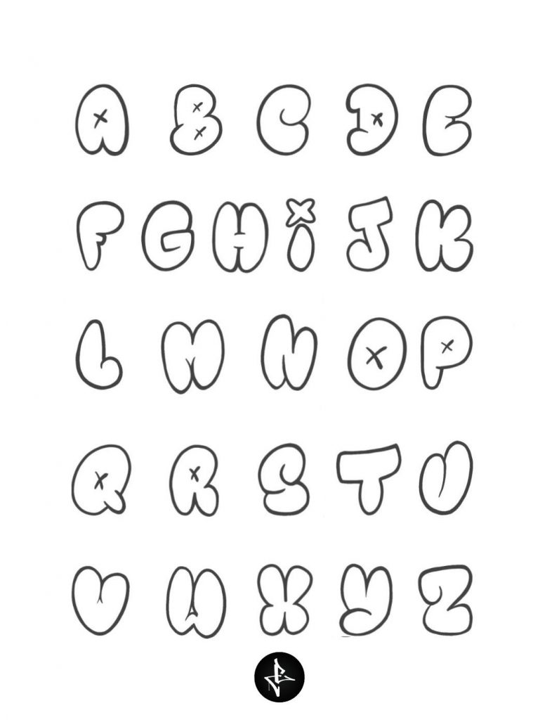 Bubble-style 1 Graffiti Alphabet Procreate Brushset Grafik