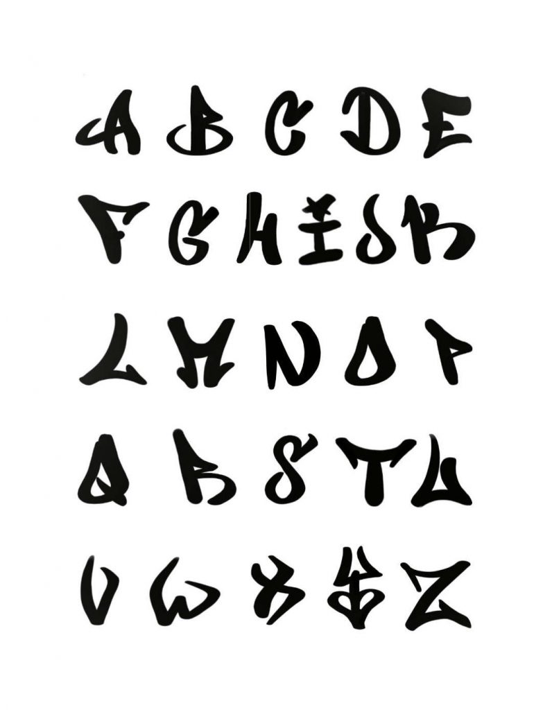 Graffiti Tag Alphabet OProcreate Stamp Brushset Graphic