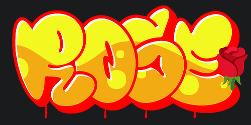 Rose Name Logo Graffiti Text Graphic