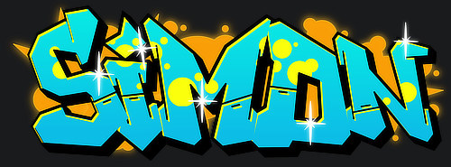 Simon Name Logo Graffiti Text Graphic