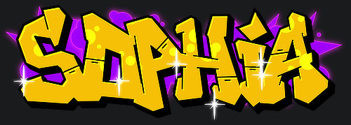 Sophia Name Logo Graffiti Text Graphic