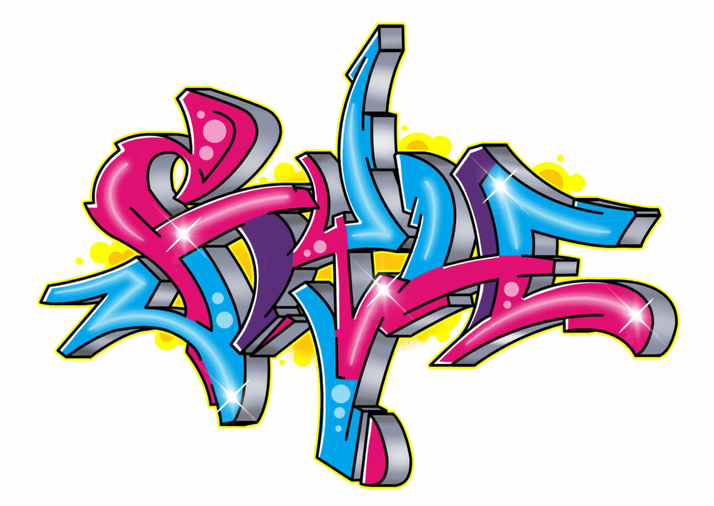 Style digital graffiti graphic