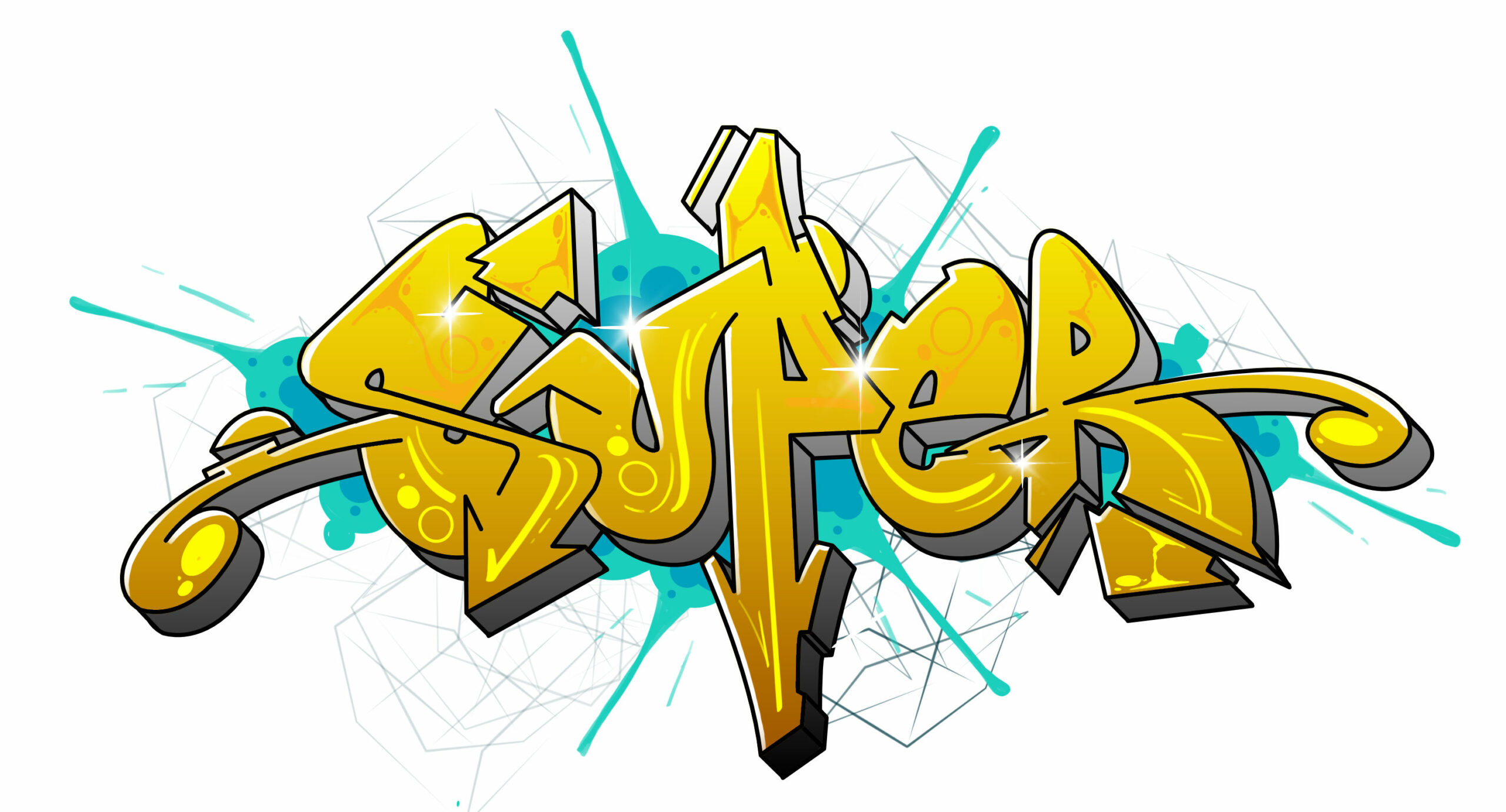 “Super” als Graffiti in 17 Schritten zeichen