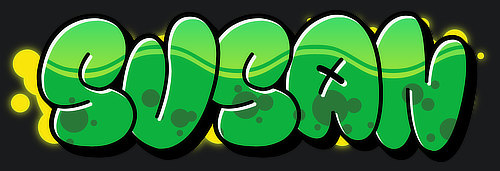 Susan Name Logo Graffiti Text Graphic