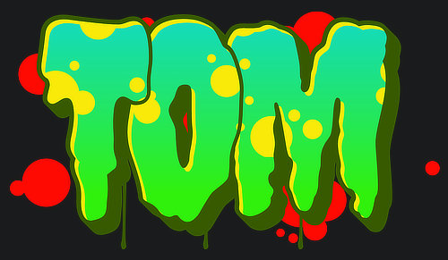 Tom Name Logo Graffiti Text Graphic