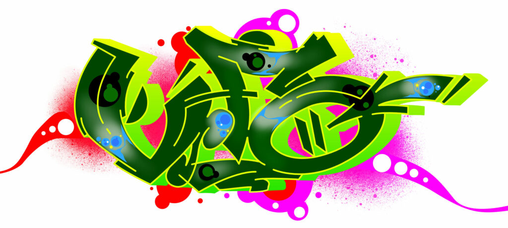 Ufo graffiti graphic