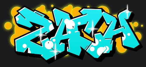 Zach Name Logo Graffiti Text Grafik